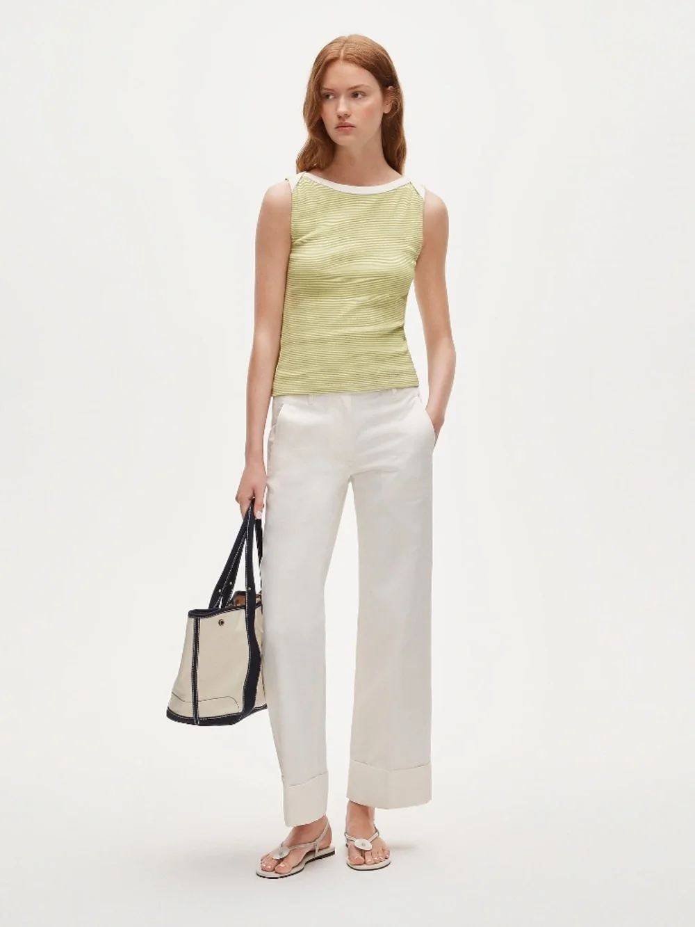 NWT J.Crew Perfect-fit boatneck tank top in stripe